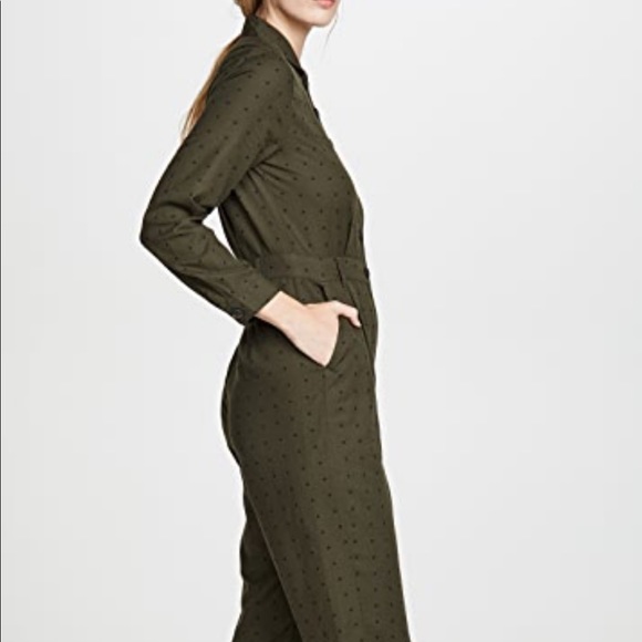 Madewell Seamed Coverall Jumpsuit in Grid Dot NWT - Picture 3 of 6